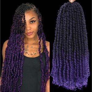 Purple and Black Crochet Braids